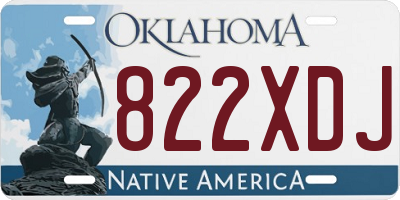 OK license plate 822XDJ