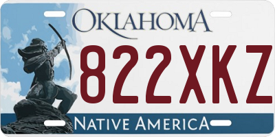 OK license plate 822XKZ