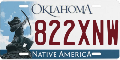 OK license plate 822XNW