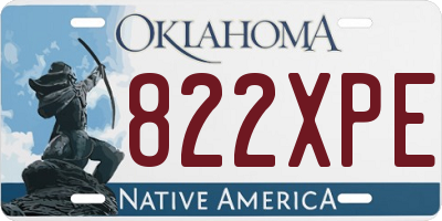 OK license plate 822XPE