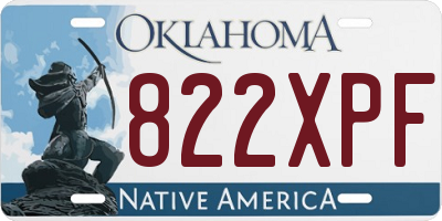 OK license plate 822XPF