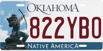 OK license plate 822YBO