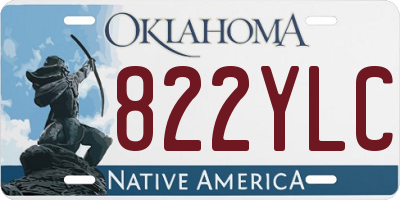 OK license plate 822YLC