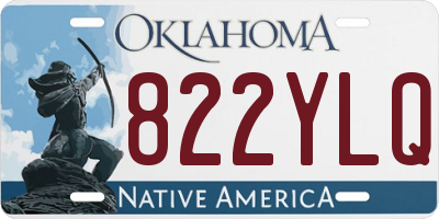 OK license plate 822YLQ