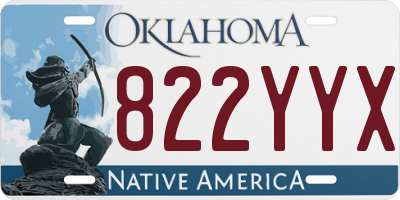 OK license plate 822YYX