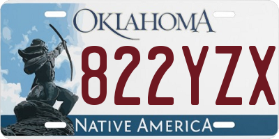 OK license plate 822YZX