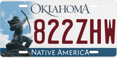 OK license plate 822ZHW