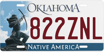 OK license plate 822ZNL