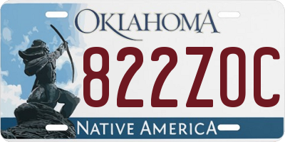 OK license plate 822ZOC