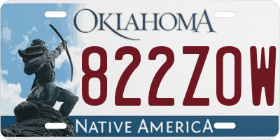 OK license plate 822ZOW