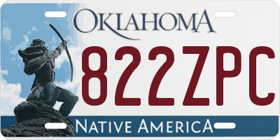 OK license plate 822ZPC