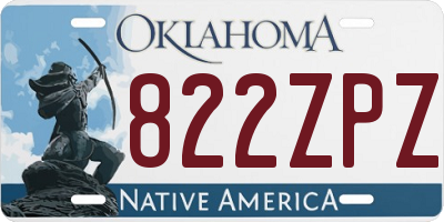 OK license plate 822ZPZ
