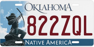 OK license plate 822ZQL