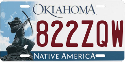 OK license plate 822ZQW
