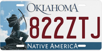 OK license plate 822ZTJ