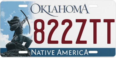 OK license plate 822ZTT
