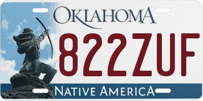 OK license plate 822ZUF