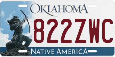 OK license plate 822ZWC