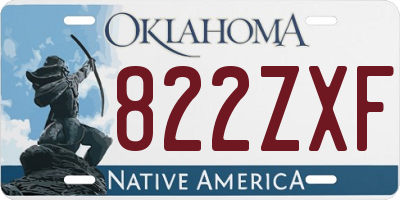 OK license plate 822ZXF