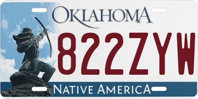 OK license plate 822ZYW