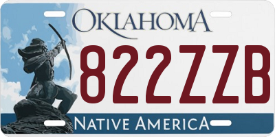 OK license plate 822ZZB