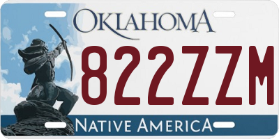 OK license plate 822ZZM