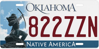 OK license plate 822ZZN