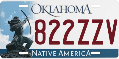 OK license plate 822ZZV