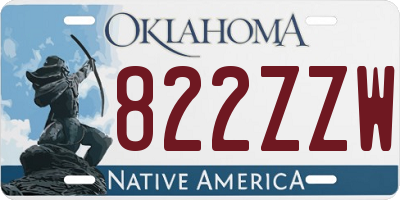 OK license plate 822ZZW