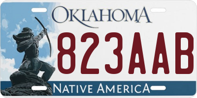 OK license plate 823AAB