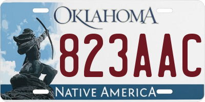 OK license plate 823AAC