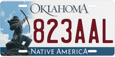 OK license plate 823AAL