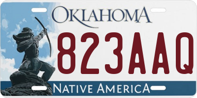 OK license plate 823AAQ