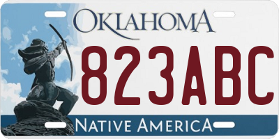 OK license plate 823ABC