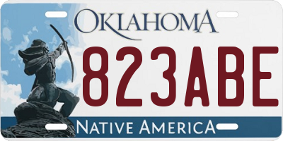 OK license plate 823ABE