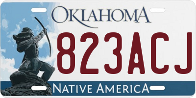 OK license plate 823ACJ