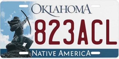 OK license plate 823ACL