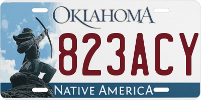 OK license plate 823ACY