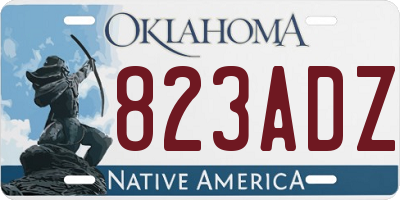OK license plate 823ADZ