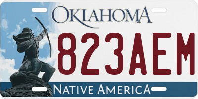 OK license plate 823AEM