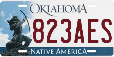 OK license plate 823AES