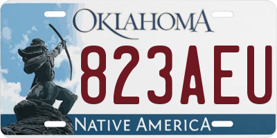 OK license plate 823AEU