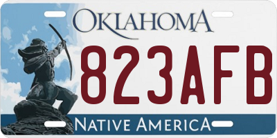 OK license plate 823AFB