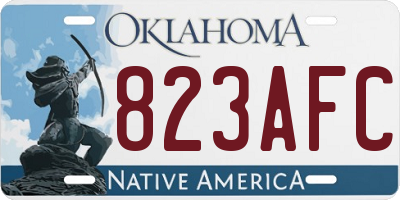 OK license plate 823AFC
