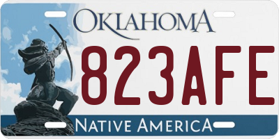 OK license plate 823AFE