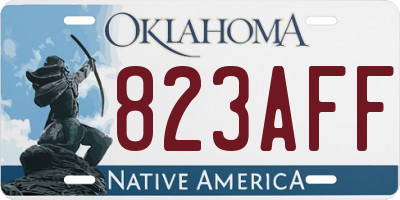 OK license plate 823AFF