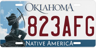 OK license plate 823AFG