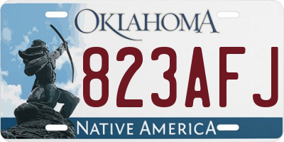 OK license plate 823AFJ