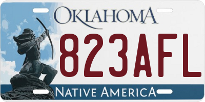 OK license plate 823AFL