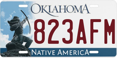 OK license plate 823AFM